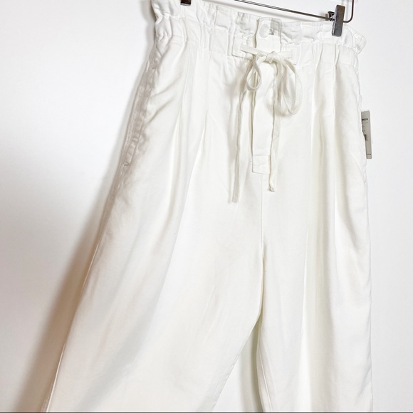 Free People Margate Pleated Trousers White Med Lg - Picture 8 of 9